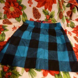 Banana Republic Plaid Blue/Black  Pencil Skirt ✏️ with front pockets  Sz 0